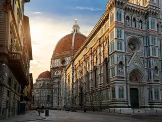 Nærbilde av duomo i Firenze, Italia